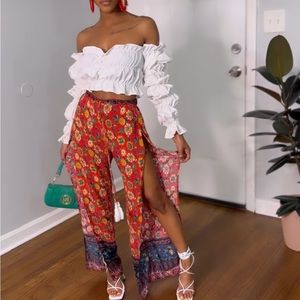 SHEIN high split pants